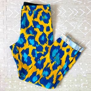 TOPSHOP yellow/blue printed pants